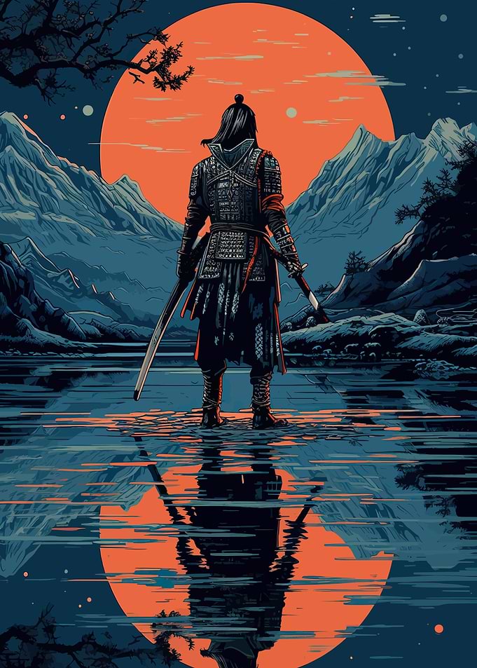 ukiyo e lone samurai war