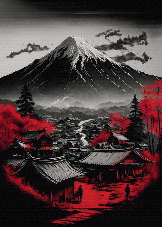 Japanese mountain scene
