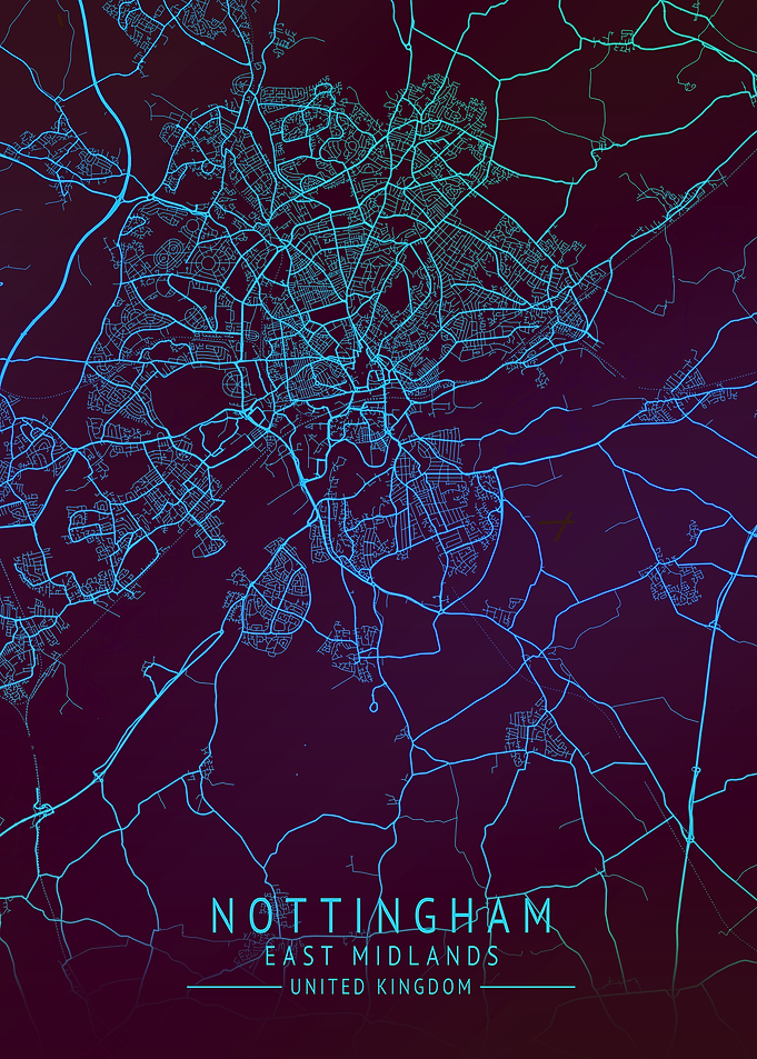 Nottingham UK City Map