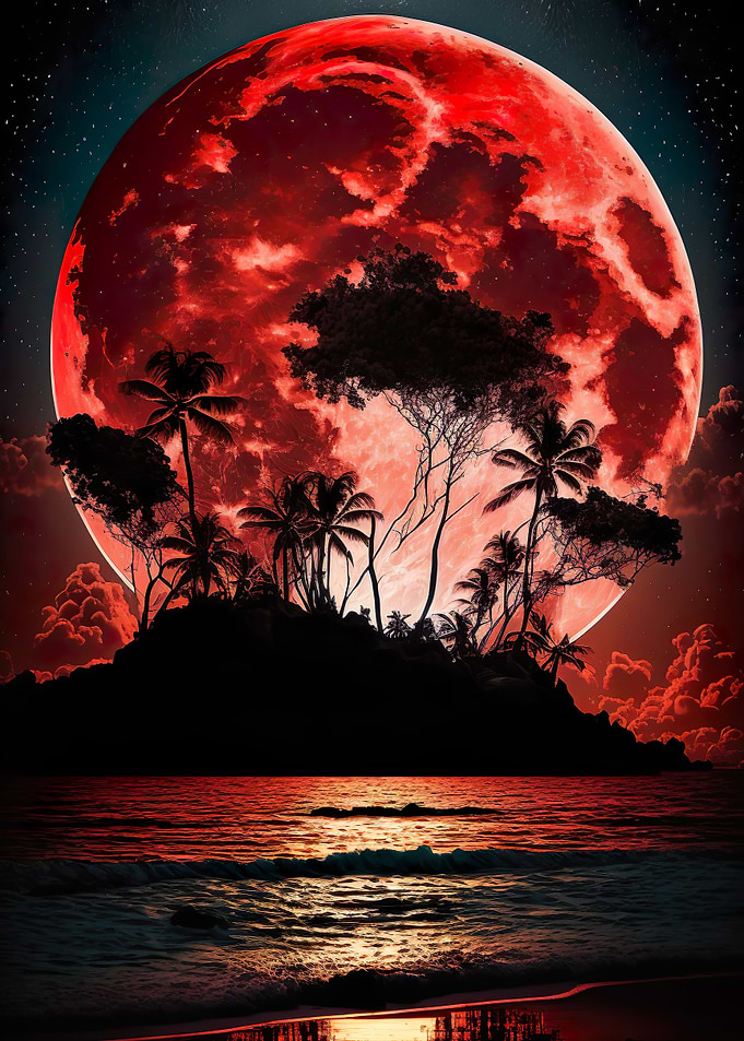 Blood Moon Tropical Island