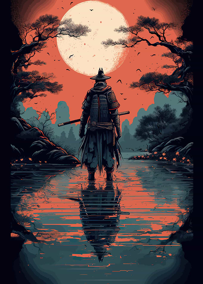 ukiyo e lone samurai war