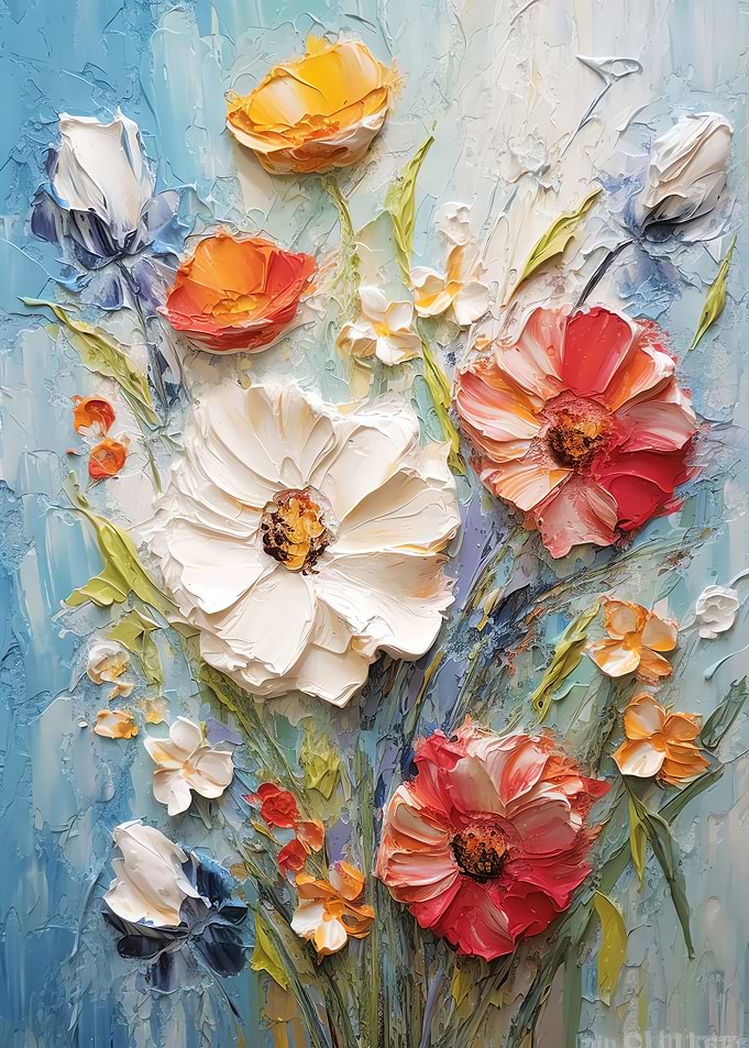 Knife Colorfull Flower