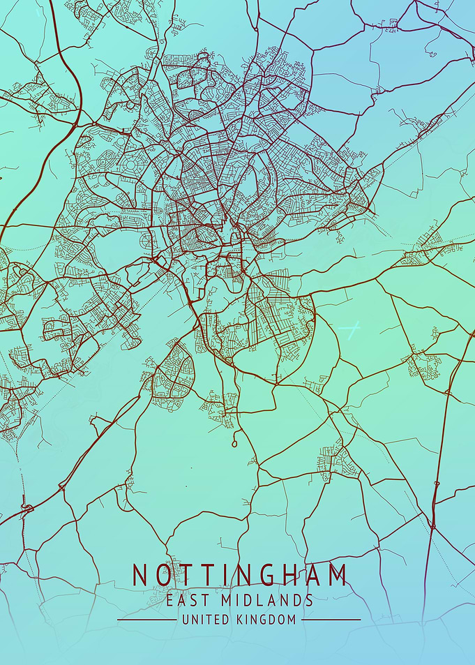 Nottingham UK City Map