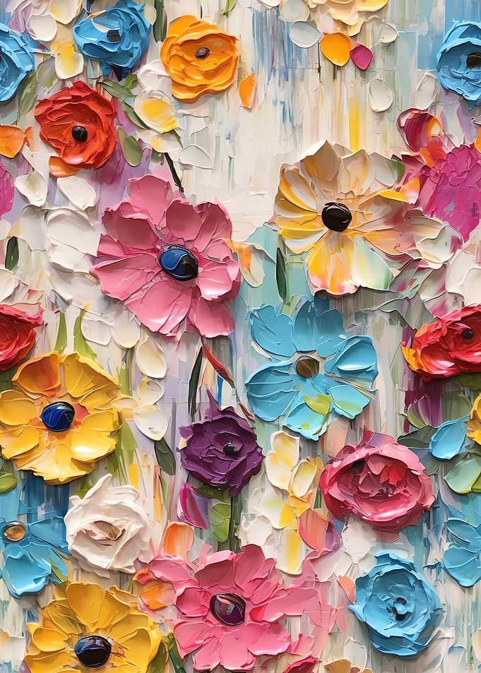 Colorfull Flower Knife