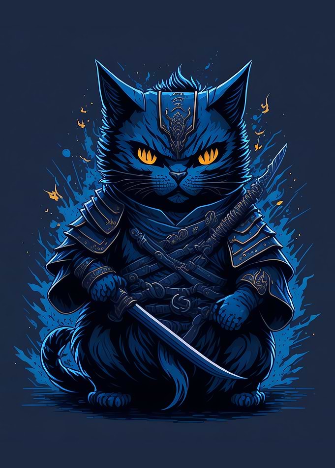 animal samurai cat