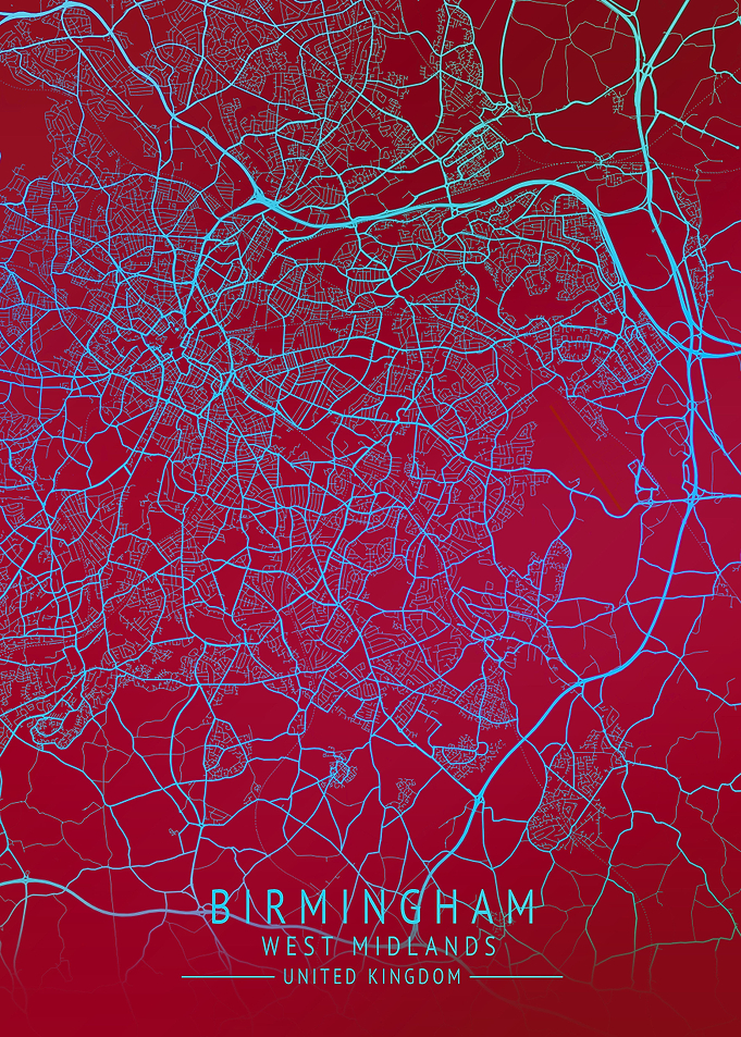 Birmingham UK CITY MAP