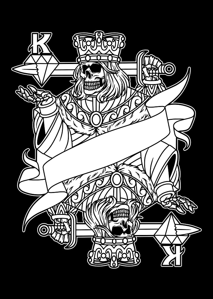 King Card BnW