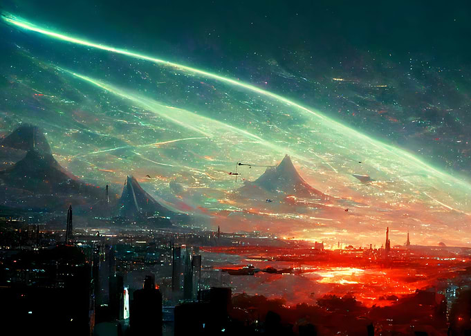 Cyberpunk neon city