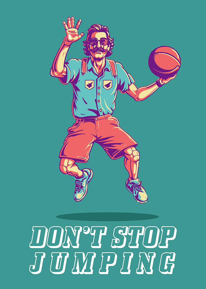 Old man play basketball