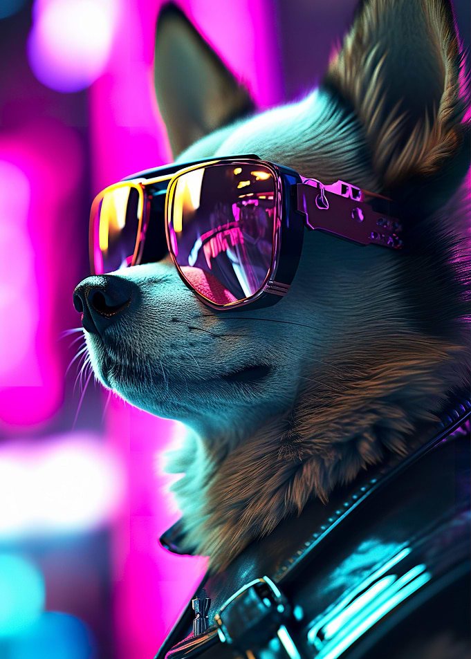 Cyberpunk Chihuahua Dog