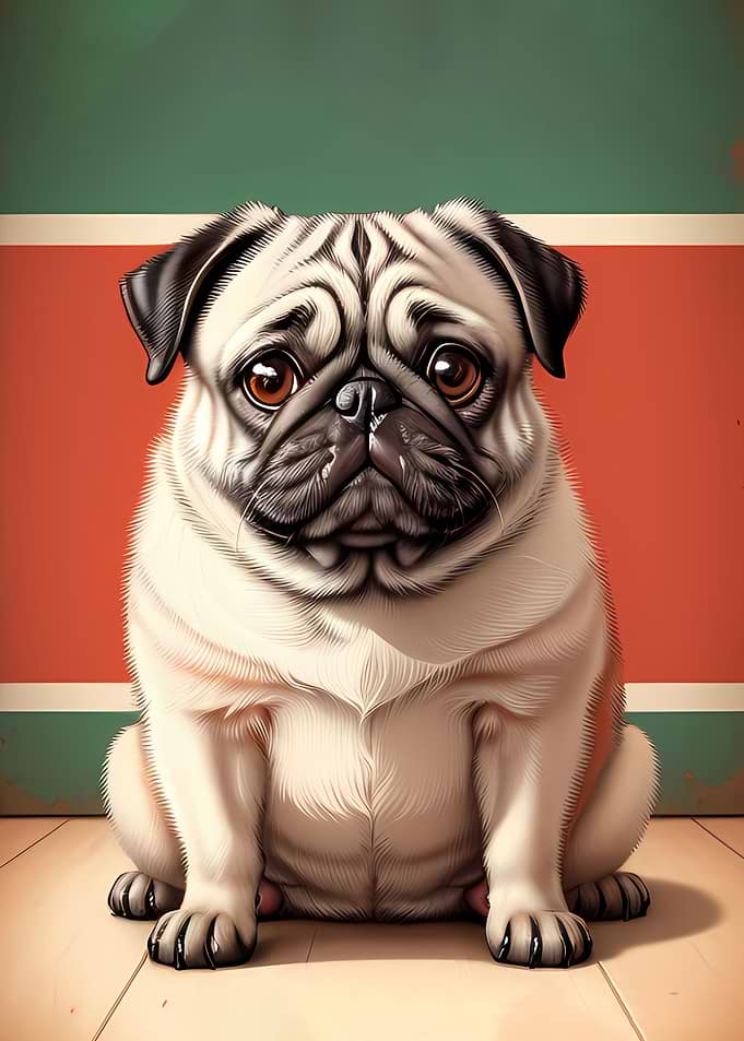 cute dog retro style