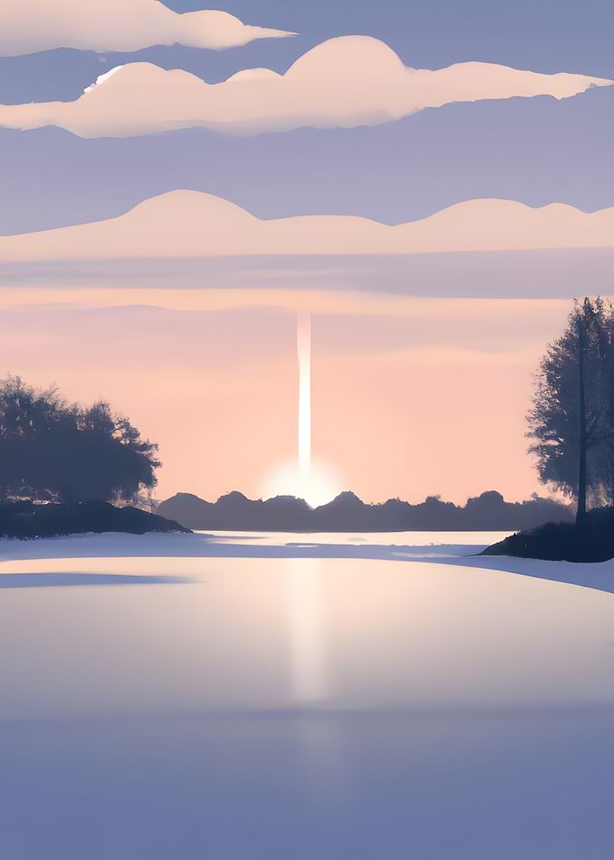 Frozen Evening Lake