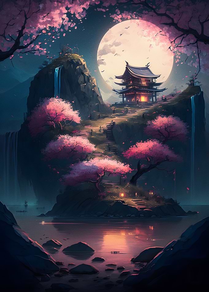 Mystical Night the lake