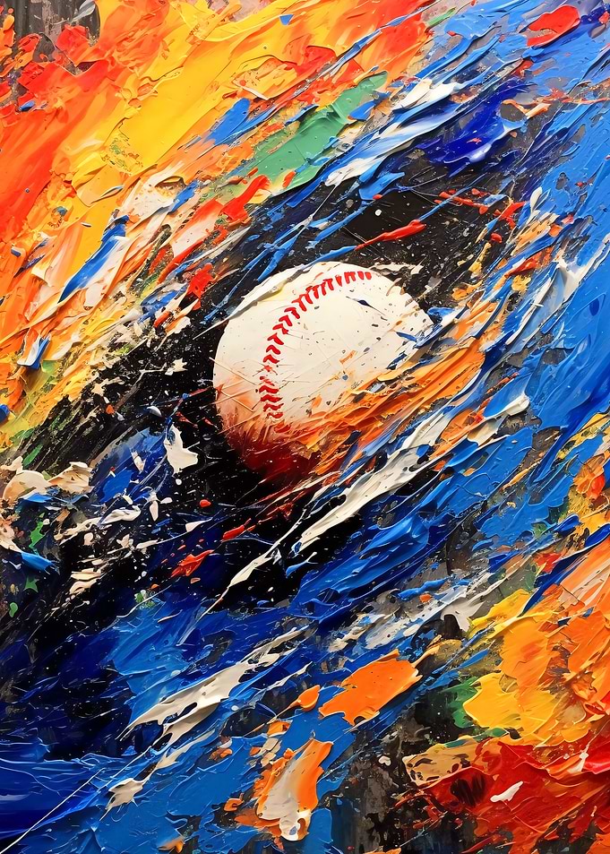 Baseball Abstract Painting