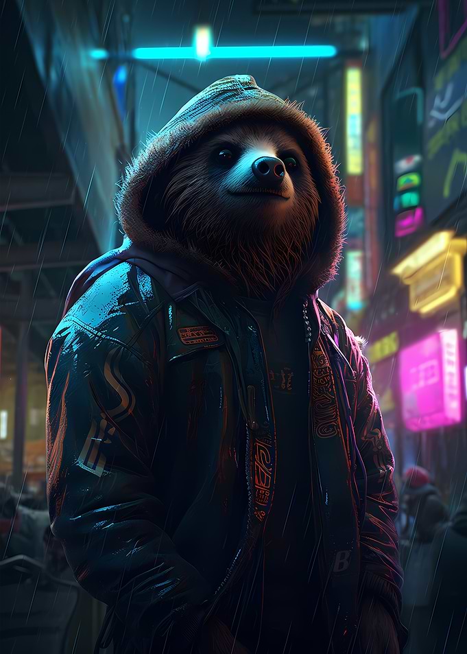 Cyberpunk Steampunk Sloth