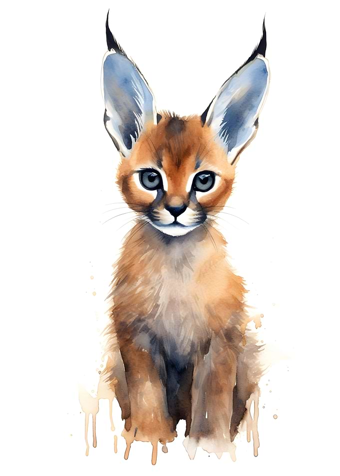 Caracal Watercolor