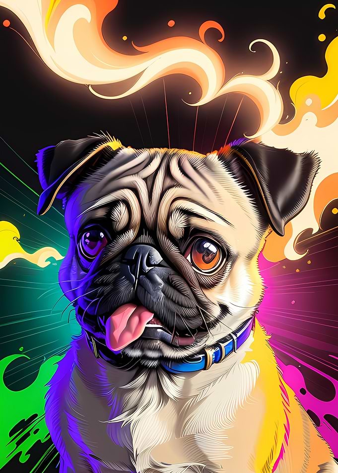 cute dog retro style