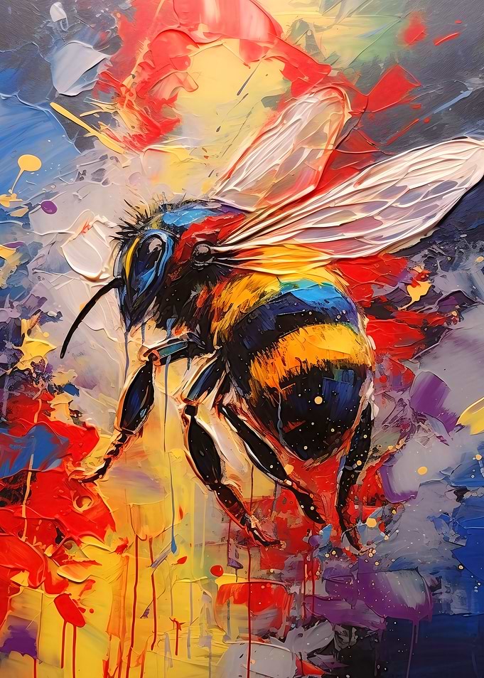 Bee Abstract Painting