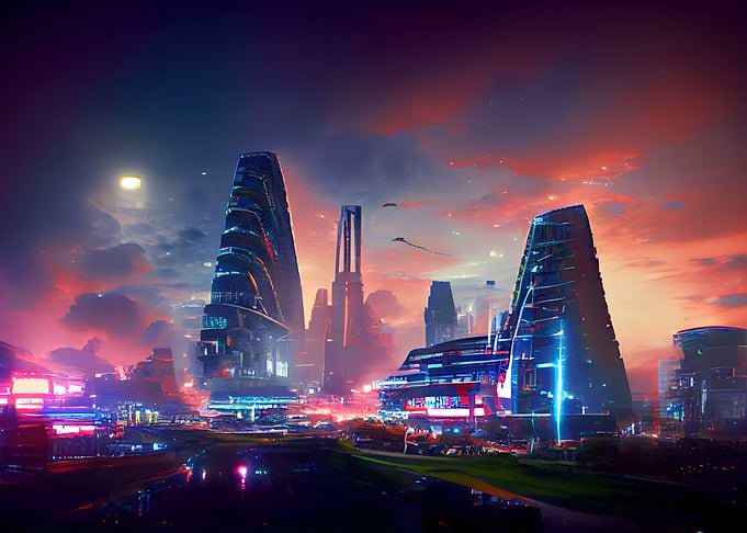 Cyberpunk neon city