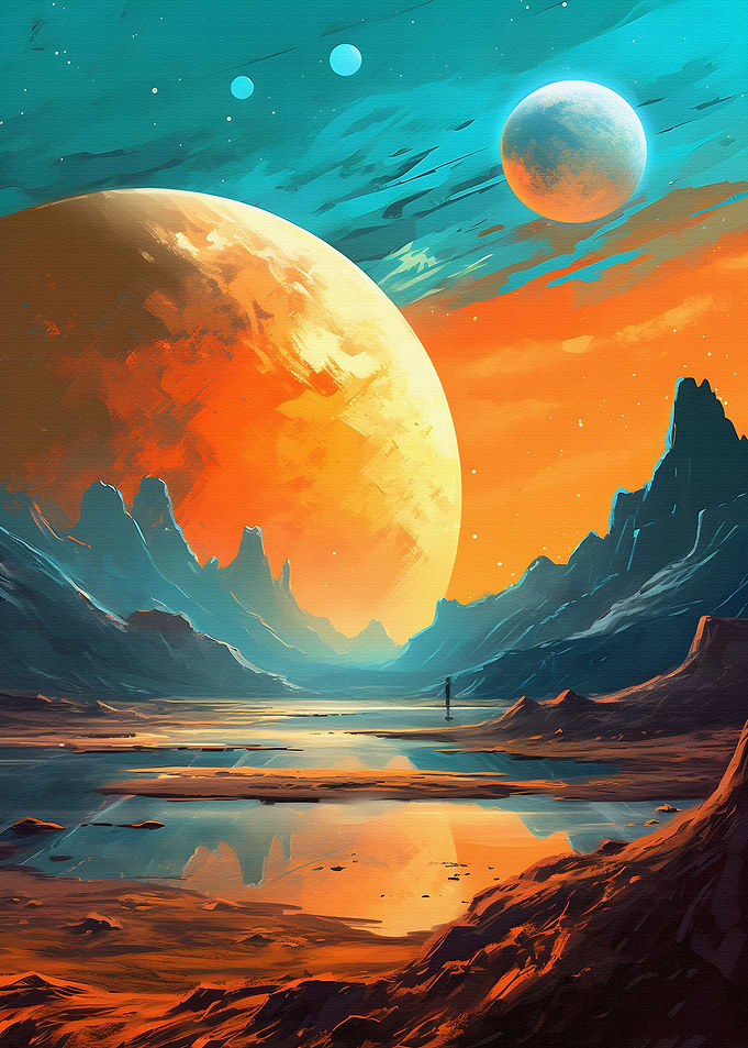 Mountains and Planets Art