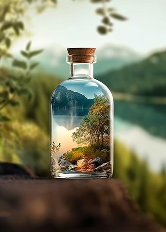 Nature scene in a bottle