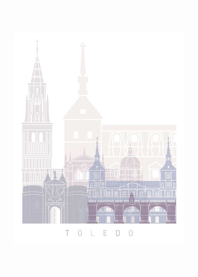 Toledo skyline pastel
