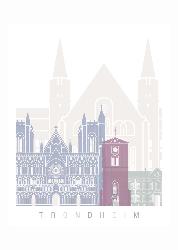 Trondheim skyline poster