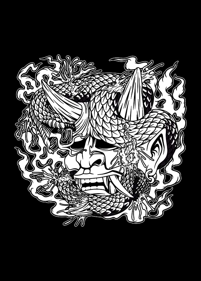 viper and demon oni BnW