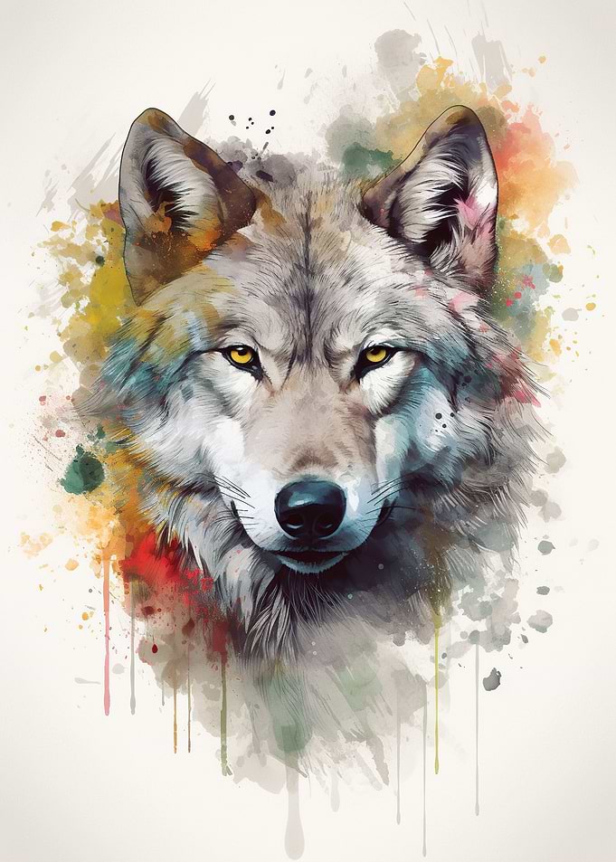 Tranquil Twilight Wolf Art