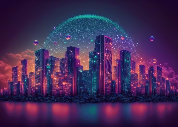 Cyberpunk neon city