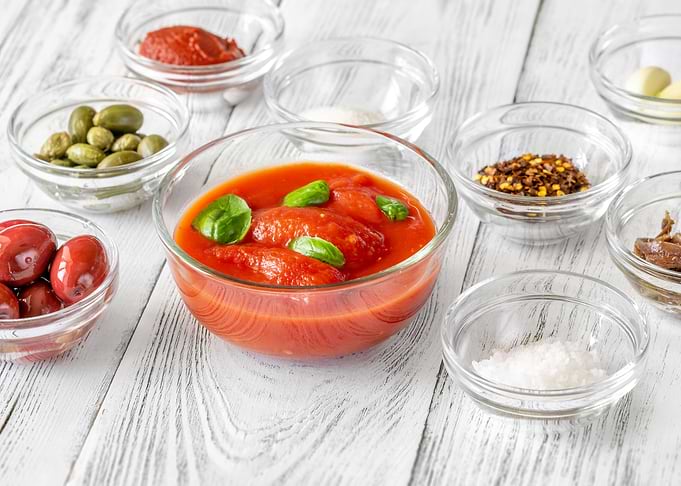 Ingredients for puttanesca