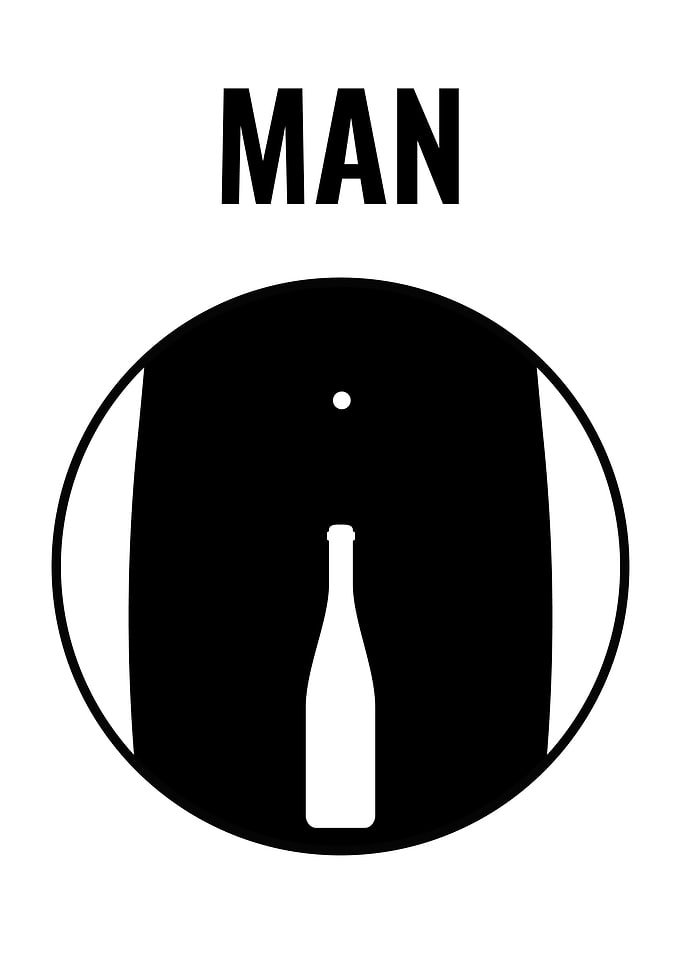rest room sign man