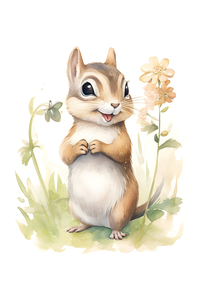 Chipmunk Watercolor