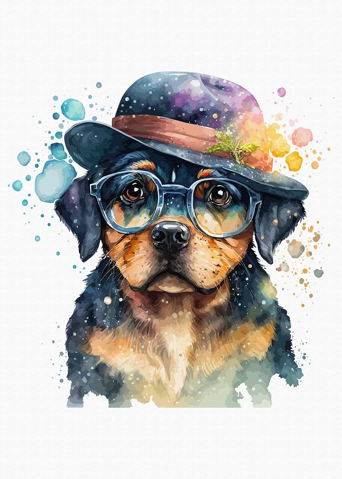 Dogs in watercolor style
