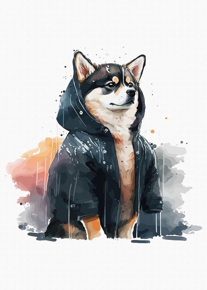 Dogs in watercolor style
