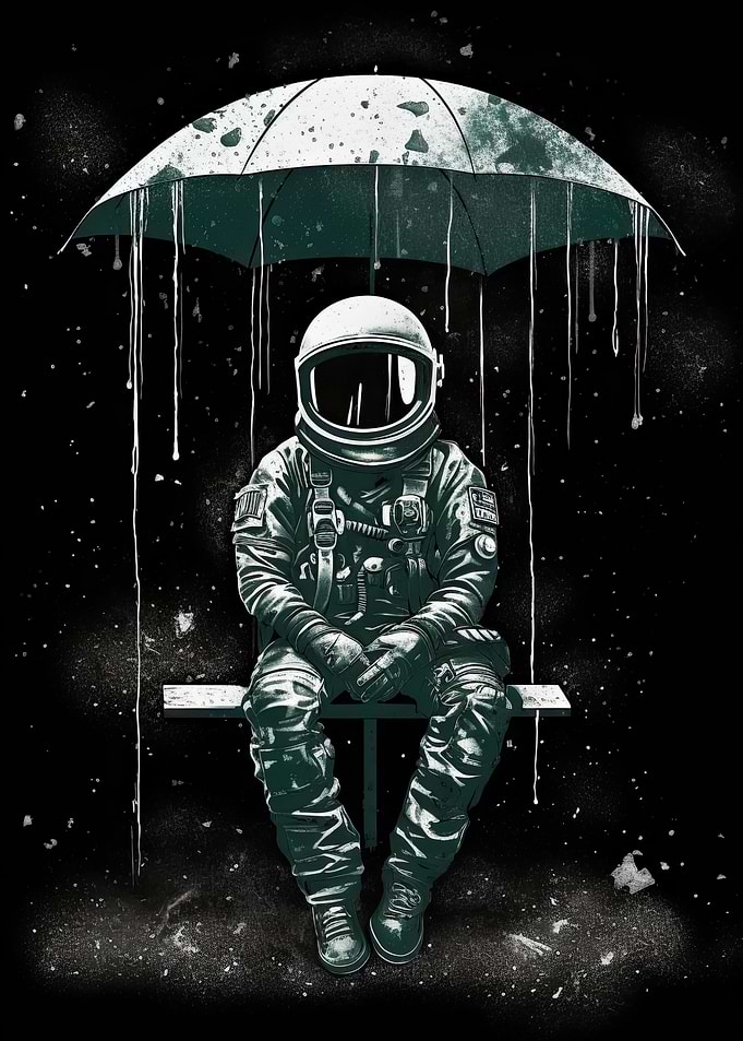 Astronaut Sitting Silent