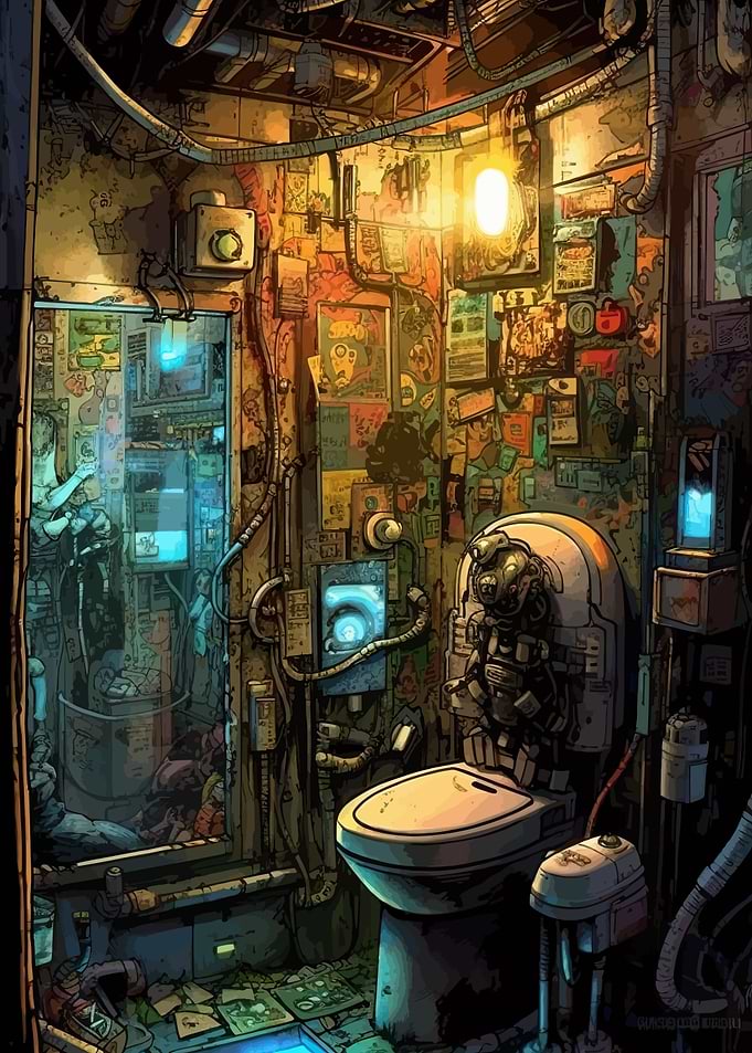 cyberpunk toilet wc