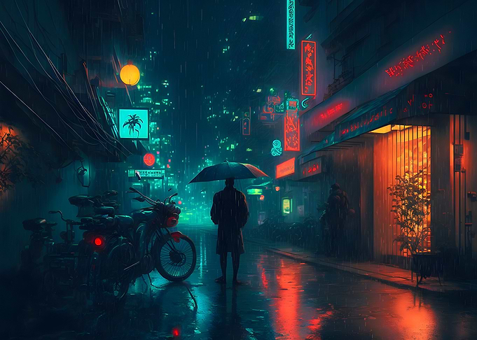 Cyberpunk neon city