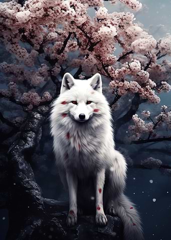 Floral Cherry White Fox