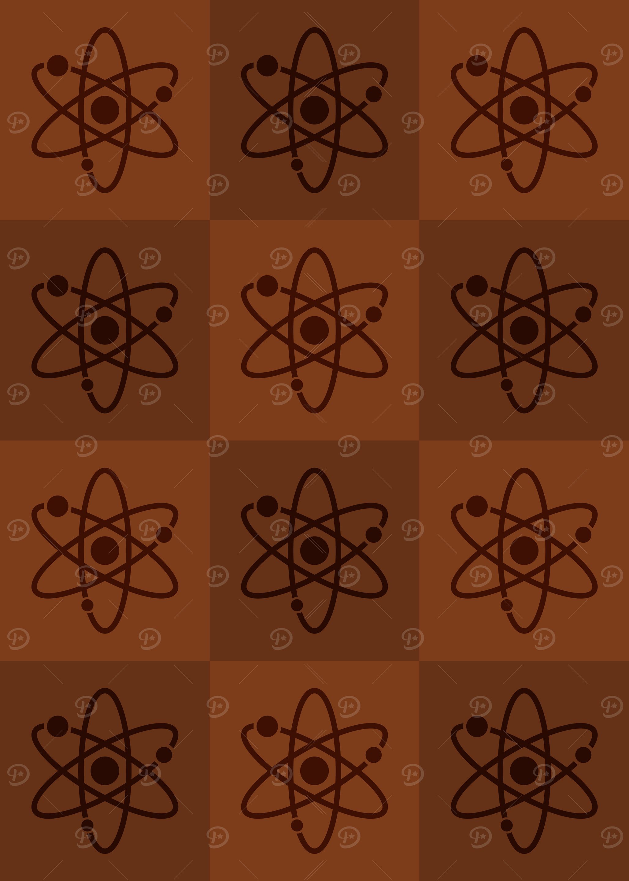 Atom Science Icons Pop Art