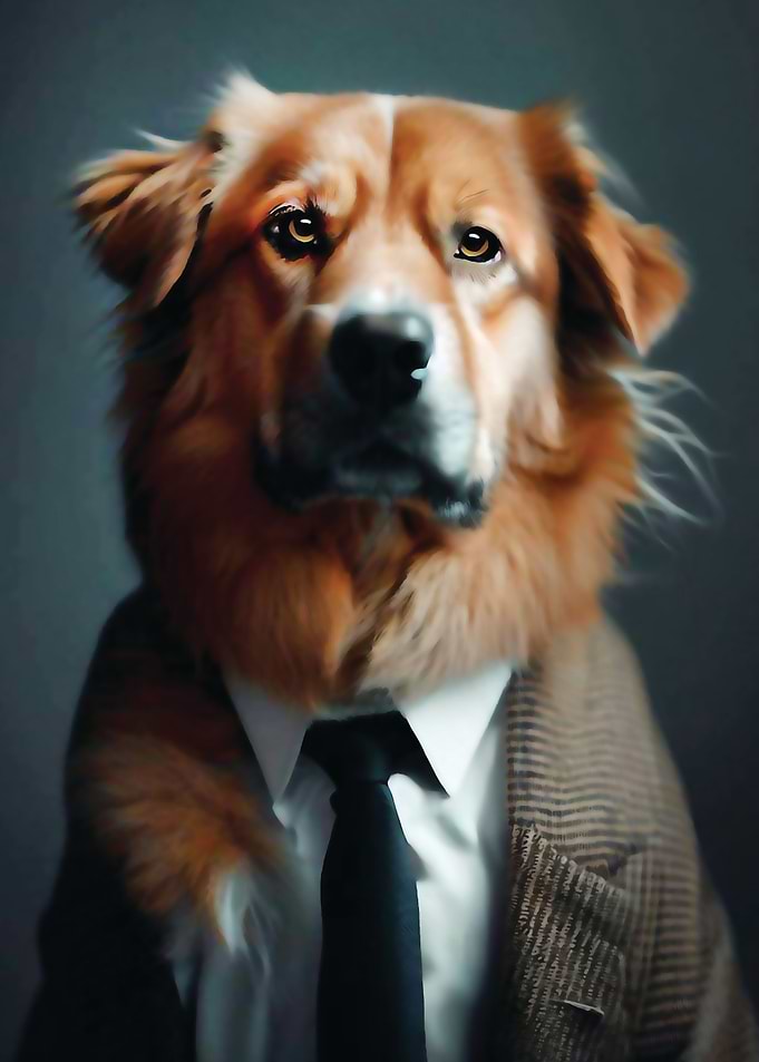 Dog in suit