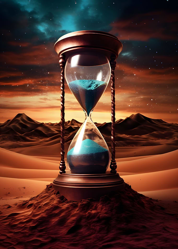 Hourglass In Sunset