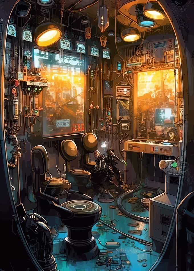 cyberpunk toilet wc