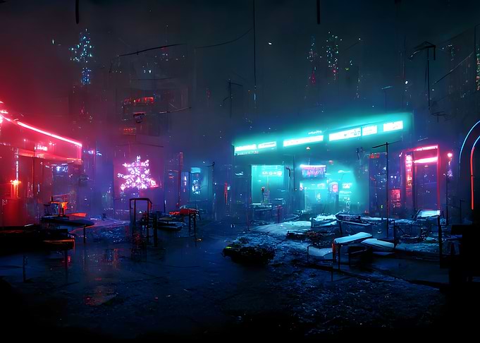 Cyberpunk neon city