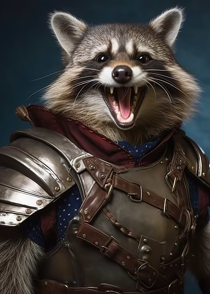 Racoon warrior