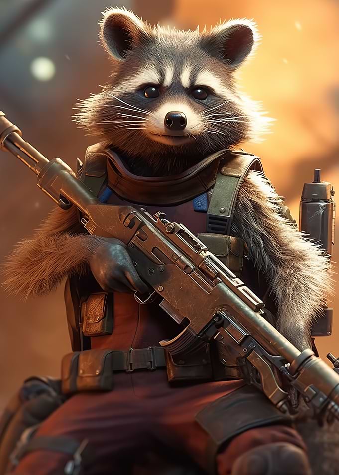 Racoon warrior