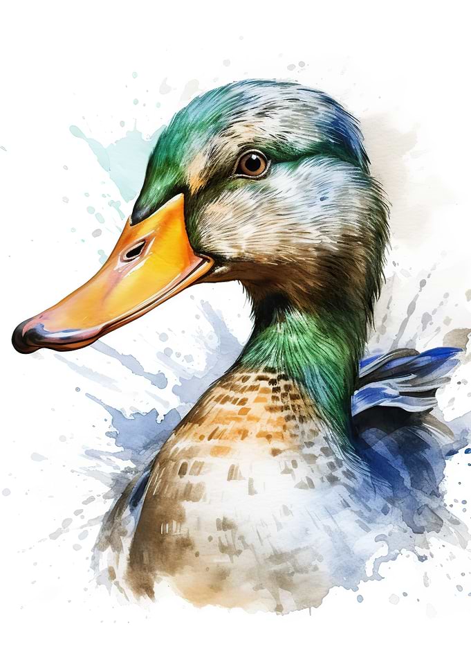 watercolor duck