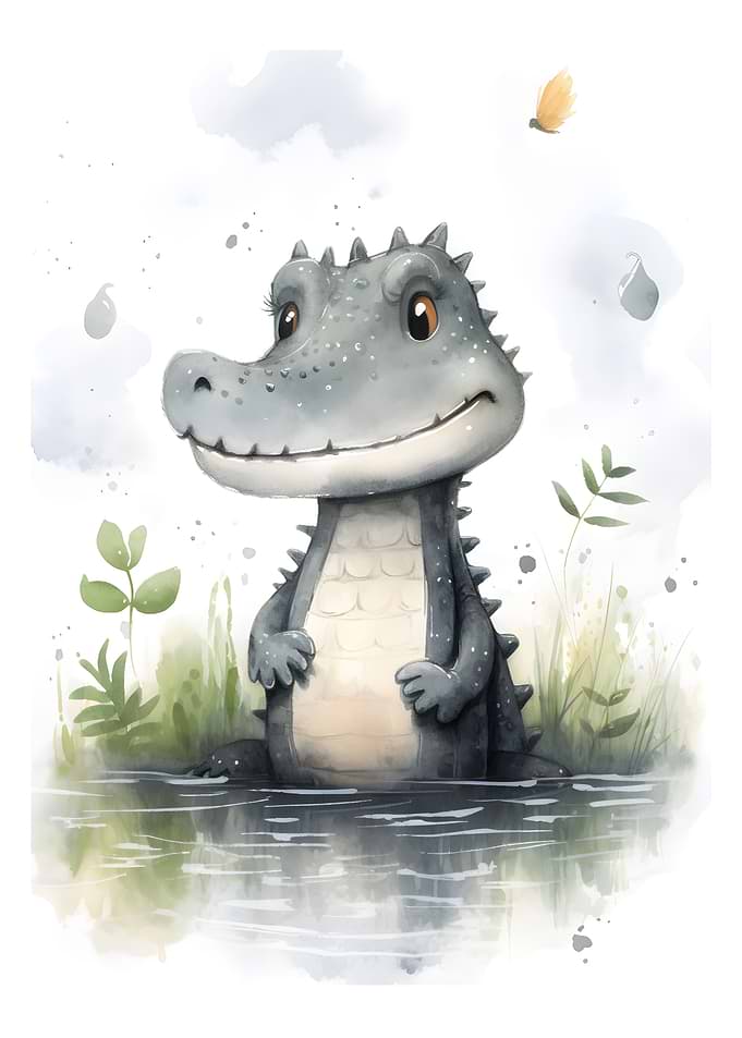 Crocodile Watercolor