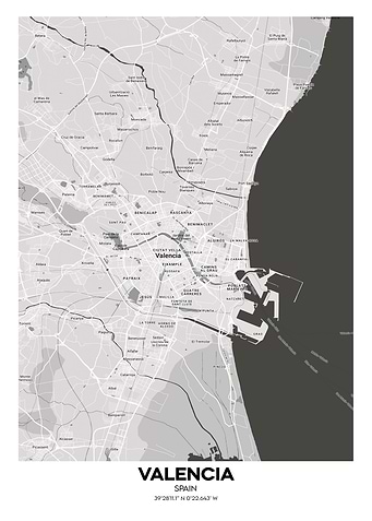 Valencia spain streetmap