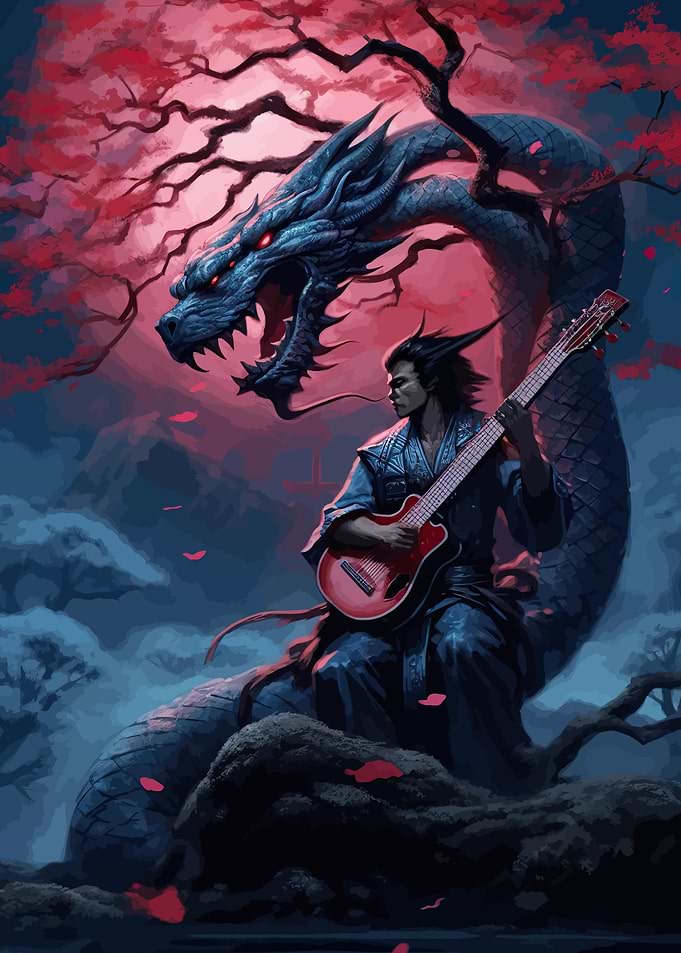 Dragon And Samurai Fantasy